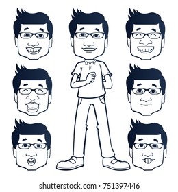 Man-faces-with-different-expressions