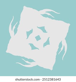 The manfish patterned ceramic design is rotated to create an abstract motif