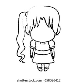 manga anime girl chibi character contour