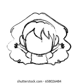 manga anime girl chibi character contour