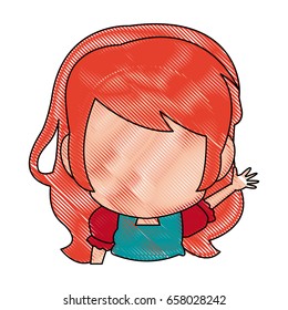 manga anime girl chibi character contour