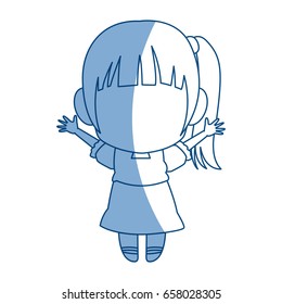 manga anime girl chibi character contour