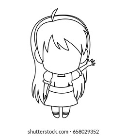 manga anime girl chibi character contour