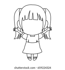 manga anime girl chibi character contour