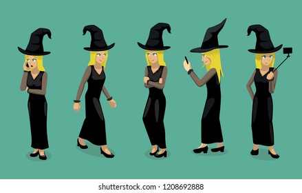 Manga Beautiful Girl Yellow Hair Cartoon Cute Vector
