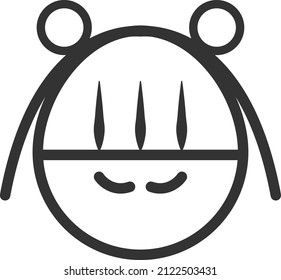 Manga black line icon vector isolated