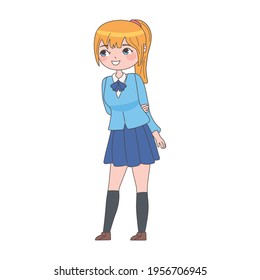 manga blond girl in uniform