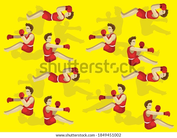 Manga Boxing Sit Punches Cartoon Character Stock Vector (Royalty Free ...