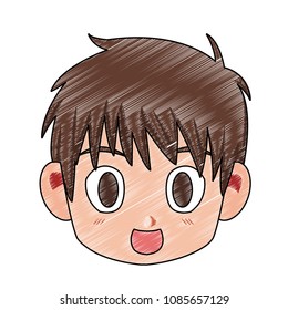 Manga boy face cartoon