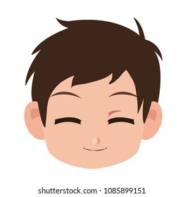 Manga boy face cartoon