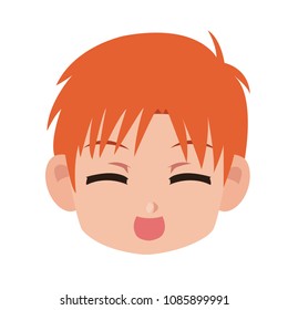 Manga boy face cartoon
