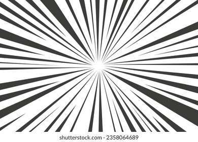  Manga brust frame. Comic book action lines. Cartoon background with black lines on white background