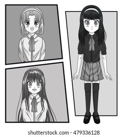 Manga cartoon girl design