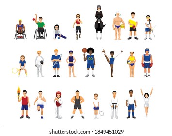 Manga-Charakter Sport People Set