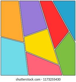 Manga colorful blank composition with empty frames. Vector illustration