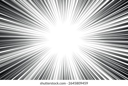 Manga história em quadrinhos com meio-tom. Ilustração do plano de fundo do vetor em preto e branco.