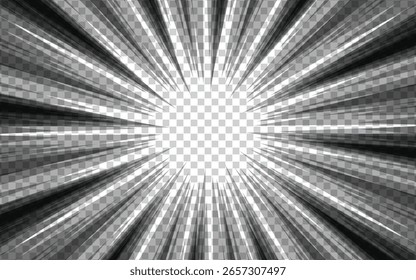 Manga comic background with halftone texture. Black and white vector illustration