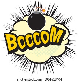 Manga comic concentrated line balloon bomb effect material
