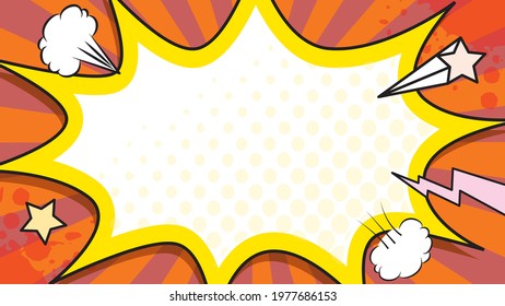 Manga comic concentrated line balloon bomb effect material set