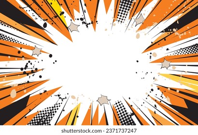 Manga comic concentrated line radiation background illustration