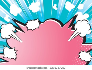 Manga comic concentrated line radiation background illustration
