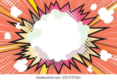 Manga comic concentrated line radiation background illustration