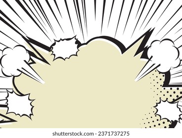 Manga comic concentrated line radiation background illustration