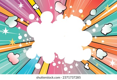 Manga comic concentrated line radiation background illustration