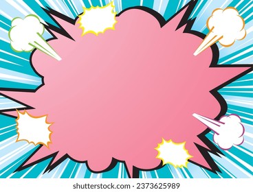 Manga comic concentrated line radiation background illustration