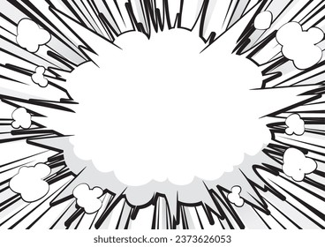 Manga comic concentrated line radiation background illustration