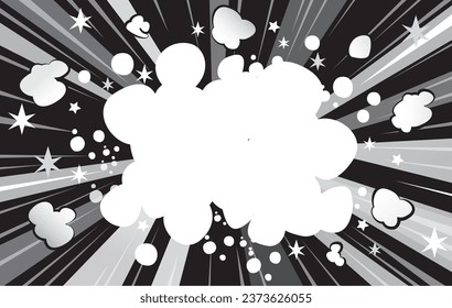 Manga comic concentrated line radiation background illustration