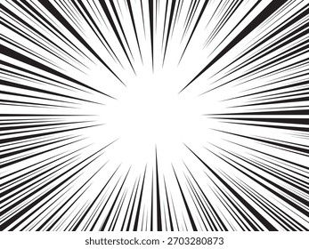Manga comic effect banner with speed rays in retro style. black action line speed effect. cartoon stripes for decoration. Vector illustration.