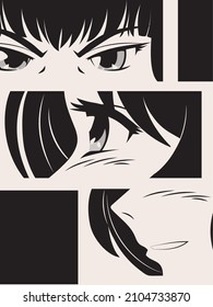 manga comic faces close up style