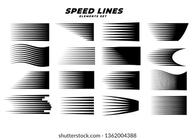 Manga Comic Motion Speed Lines Set