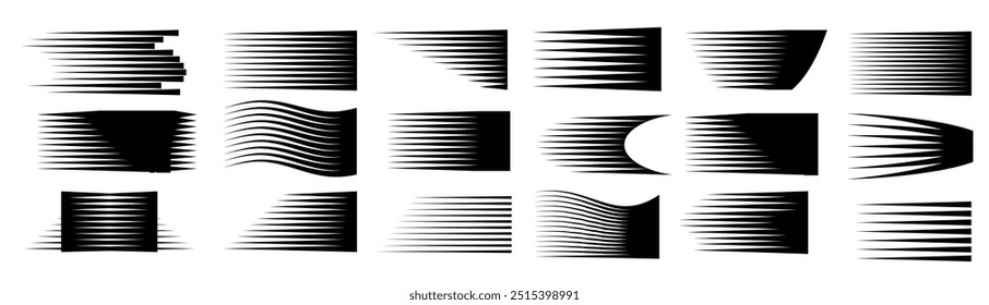 Manga comic motion speed lines set Vector