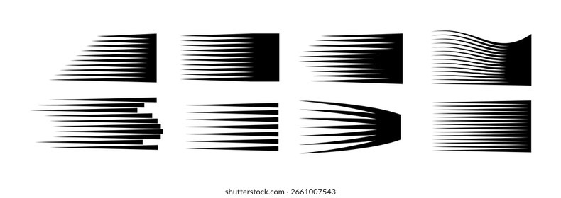 Manga comic motion speed lines set