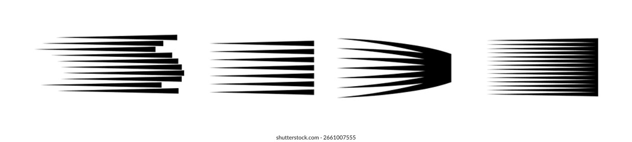 Manga comic motion speed lines set