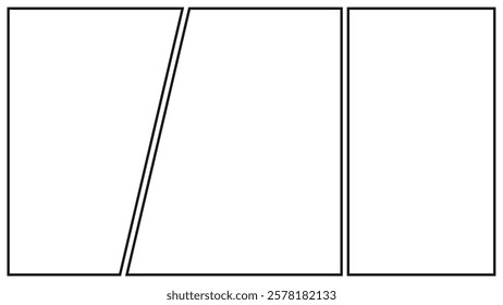 Manga or Comic panels background. Backdrops in panel for mangaka or comic artists on white background