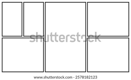 Manga or Comic panels background. Backdrops in panel for mangaka or comic artists on white background