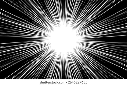 Manga and comic style concentrated line frame that can be used when you want to emphasize. Vector illustration