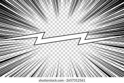 Fondo de la Plantilla del cómic del manga contra la batalla. Ilustración vectorial blanca y negra.