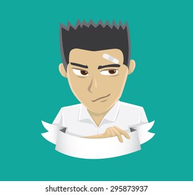 Manga Cool Boy Student Vector Illustration