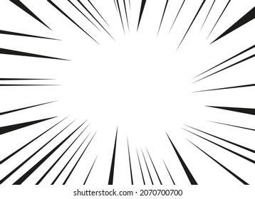 Manga effect, line of movement. Black and white retro illustration.