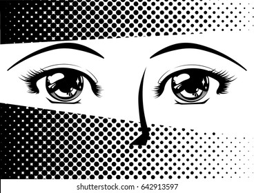 Manga eyes. Eyes drawn in Japanese comics style. 