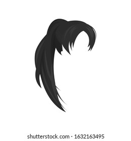 manga female hair style vector illustration. anime girl hair illustration design template.