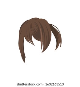 manga female hair style vector illustration. anime girl hair illustration design template.