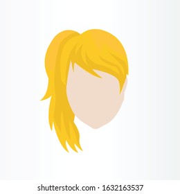 manga female hair style vector illustration. anime girl hair illustration design template.