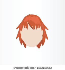manga female hair style vector illustration. anime girl hair illustration design template.