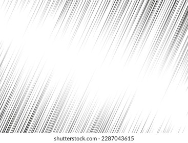 Manga focus speed lines for comic effect. Motion and action diagonal focus flash strip lines for anime comic book. Vector background of black ray manga speed frame or splash and explosion. svg