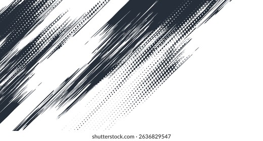 Manga focus speed lines for comic effect. Motion and action diagonal focus flash strip lines for anime comic book. vector